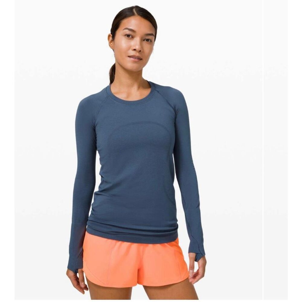Lululemon Swiftly Tech Long Sleeve 2.0 Iron Dark Blue Size 6 Running Top Shirt